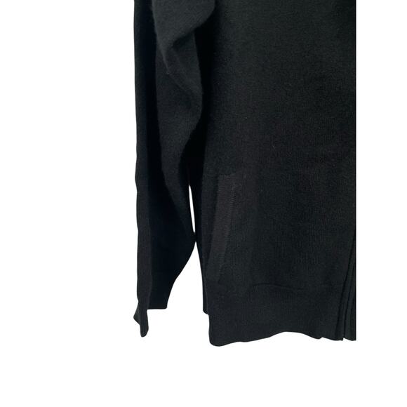 Naadam Cashmere Full Zip Up Sweater Black Cashmere Hoodie Size Medium - Picture 2 of 9